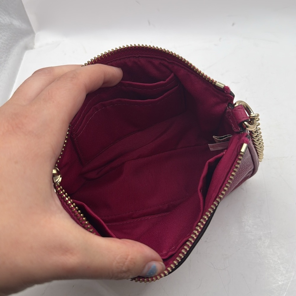 Coach Nolita Shoulder Bag Wristlet Clutch Baguette Purse Pink Pebble Leather - Picture 9 of 16